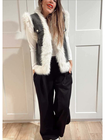 Pantalón Comfy Style Cintura Doble DUVELLE Negro HEVE