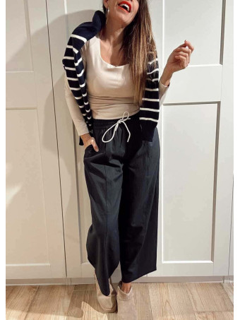 Pantalón Barrel Cintura Elástica NORVYN Marino HEVE