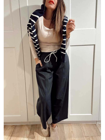 Pantalón Barrel Cintura Elástica NORVYN Marino HEVE