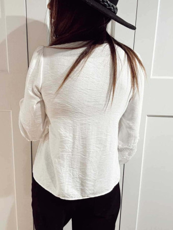 Blusa Romántica Bordado-Perforado MANON Blanco HEVE