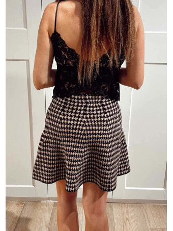 Falda Punto Pata Gallo DRIVIOZ Camel/Negro HEVE