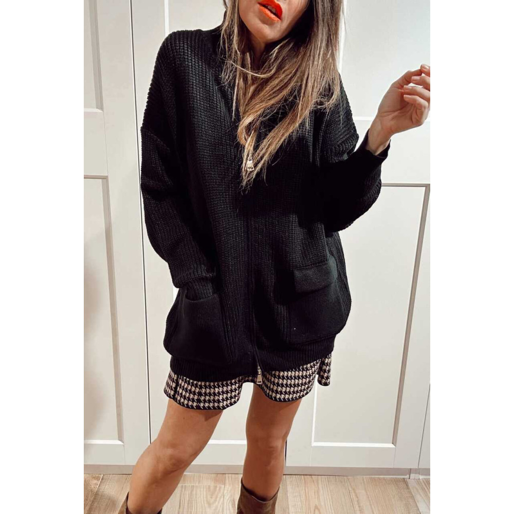 Chaqueta Punto con Cremallera REEVE Negro HEVE