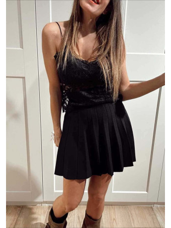 Falda Punto Plisada LIPSIA Negro HEVE