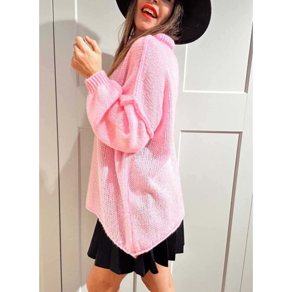 Jersey Oversize Cuello Chimenea NÉVOLIE Rosa HEVE