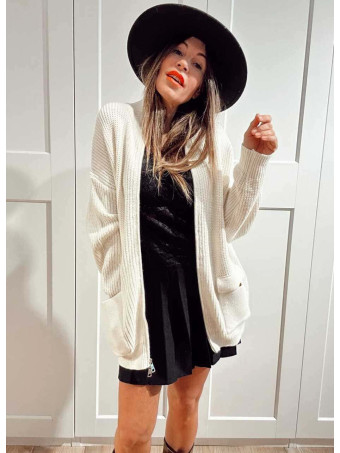 Chaqueta Punto con Cremallera REEVE Beige HEVE