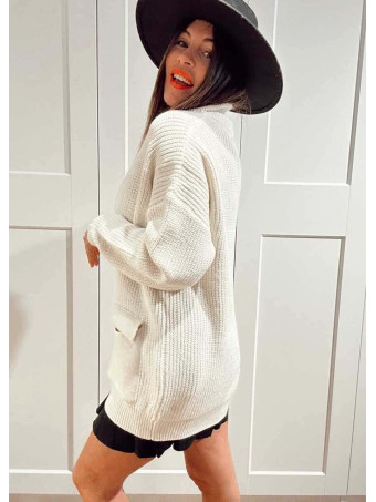 Chaqueta Punto con Cremallera REEVE Beige HEVE