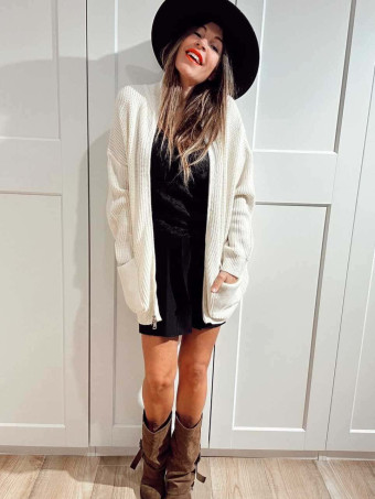 Chaqueta Punto con Cremallera REEVE Beige HEVE