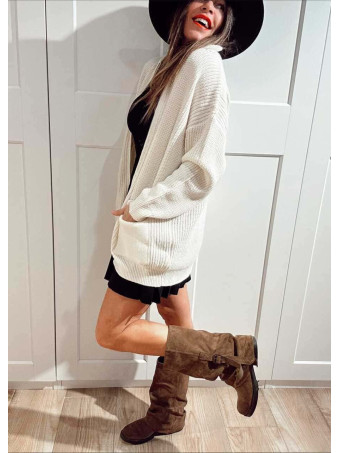 Chaqueta Punto con Cremallera REEVE Beige HEVE