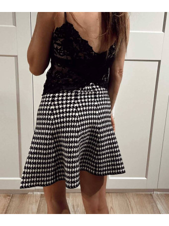 Falda Punto Pata Gallo DRIVIOZ Blanco/Negro HEVE