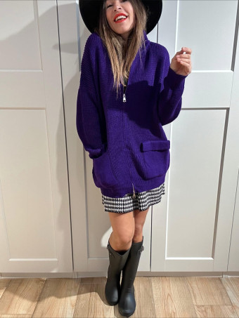 Chaqueta Punto con Cremallera REEVE Morado HEVE