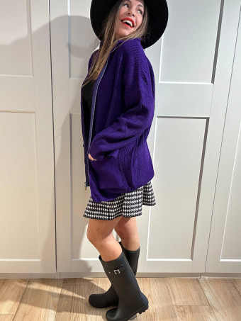 Chaqueta Punto con Cremallera REEVE Morado HEVE