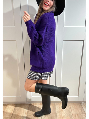 Chaqueta Punto con Cremallera REEVE Morado HEVE