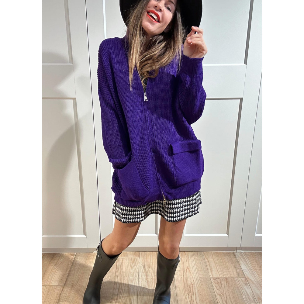 Chaqueta Punto con Cremallera REEVE Morado HEVE