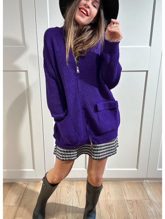 Chaqueta Punto con Cremallera REEVE Morado HEVE
