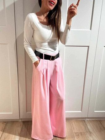 Pantalón Palazzo Cinturón CHARMELLIE Rosa HEVE