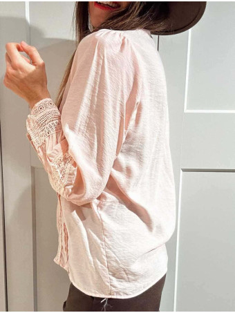 Blusa Romántica Jaretas JOBELLE Rosa HEVE