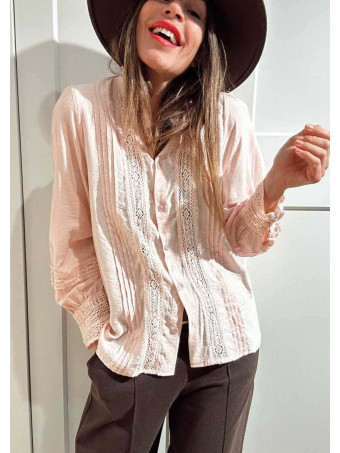 Blusa Romántica Jaretas JOBELLE Rosa HEVE