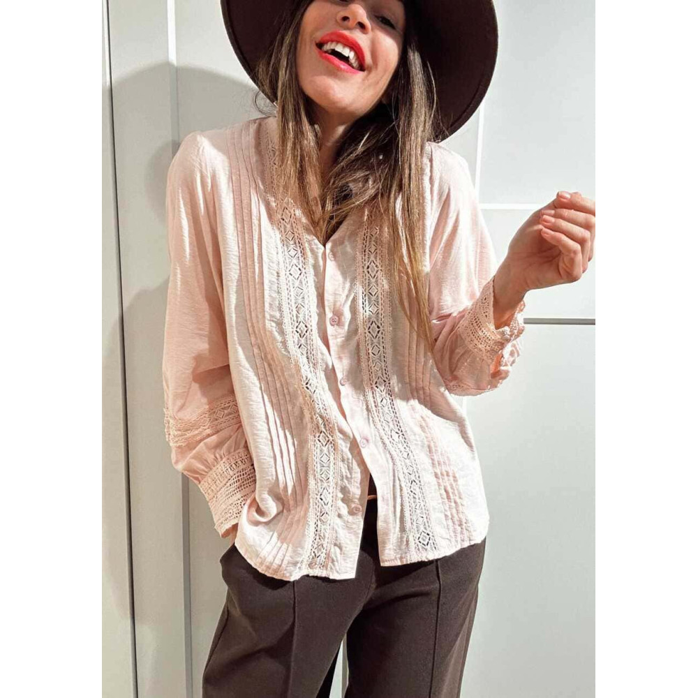 Blusa Romántica Jaretas JOBELLE Rosa HEVE