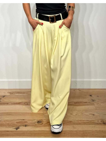 Pantalón Palazzo Cinturón CHARMELLIE Amarillo HEVE