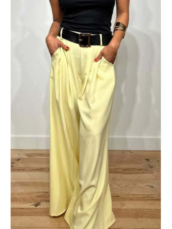 Pantalón Palazzo Cinturón CHARMELLIE Amarillo HEVE