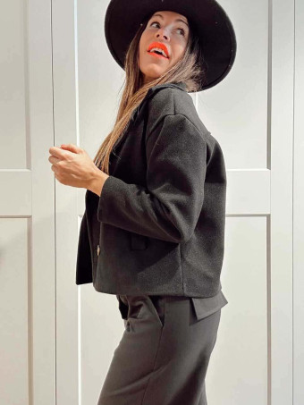Chaqueta Paño Doble Botonadura BRONTË Negro HEVE