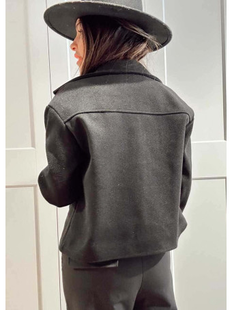 Chaqueta Paño Doble Botonadura BRONTË Negro HEVE