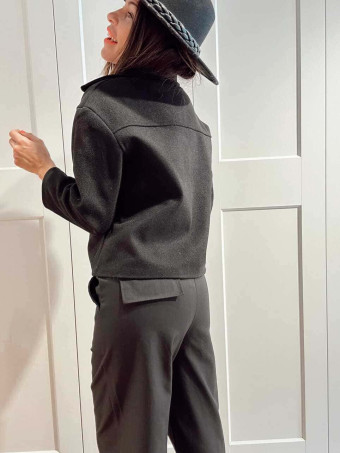 Chaqueta Paño Doble Botonadura BRONTË Negro HEVE