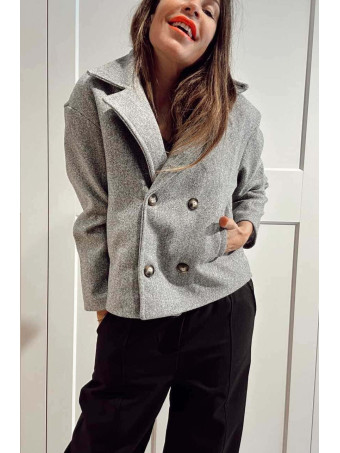 Chaqueta Paño Doble Botonadura BRONTË Gris HEVE