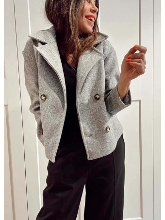Chaqueta Paño Doble Botonadura BRONTË Gris HEVE