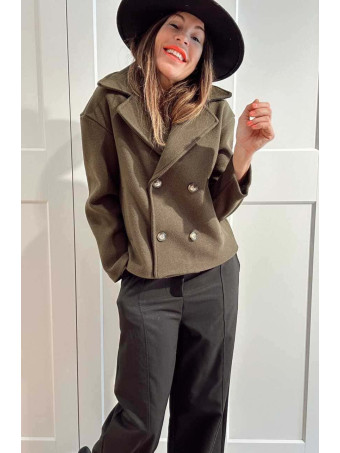 Chaqueta Paño Doble Botonadura BRONTË Verde Militar HEVE