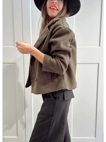 Chaqueta Paño Doble Botonadura BRONTË Verde Militar HEVE