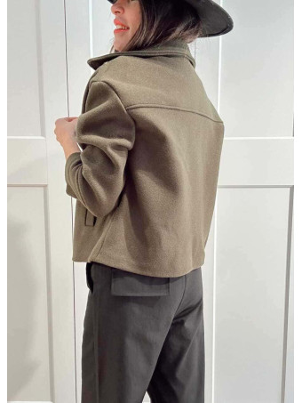 Chaqueta Paño Doble Botonadura BRONTË Verde Militar HEVE