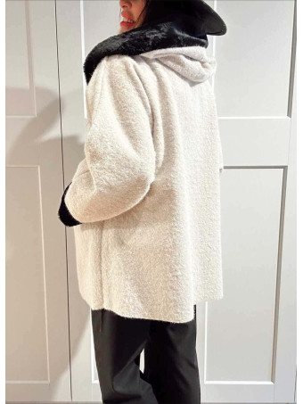 Chaquetón Oversize con Capucha VELVISSY Beige HEVE