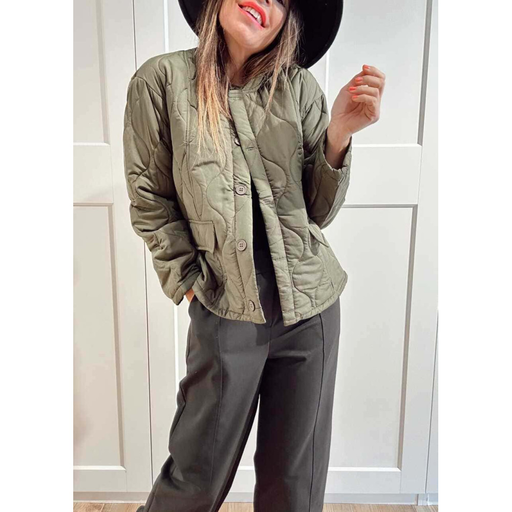 Chaqueta Guateada Ondas ROURKE Verde Militar HEVE