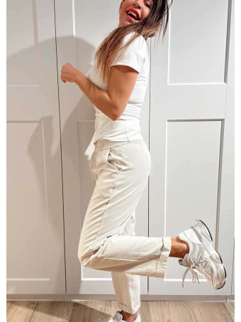 Pantalón Casual Style con Dobladillo THYRA Beige HEVE