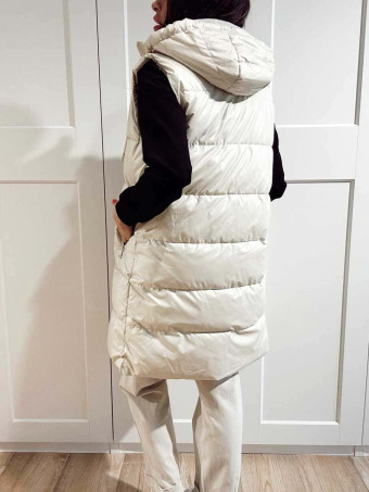 Chaleco Acolchado con Capucha OLLISTER Beige HEVE