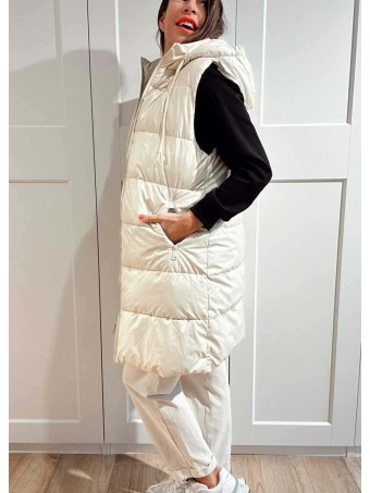 Chaleco Acolchado con Capucha OLLISTER Beige HEVE