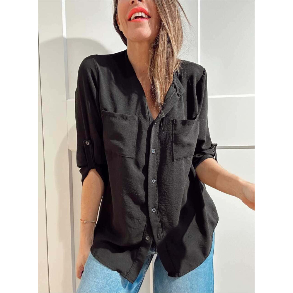 Camisa Fluida FLOSSIE Negro HEVE