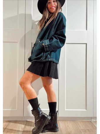 Chaqueta Vaquera Cuello Pana Azul Índigo/Verde HEVE