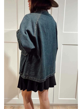 Chaqueta Vaquera Cuello Pana Azul Índigo/Marrón HEVE