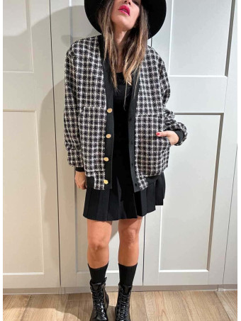 Chaqueta Tweed Pata de Gallo MONTRÉE Negro HEVE