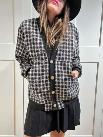 Chaqueta Tweed Pata de Gallo MONTRÉE Negro HEVE