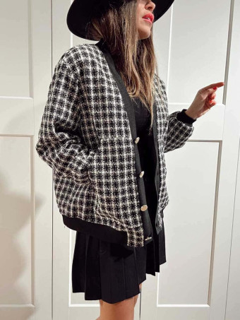 Chaqueta Tweed Pata de Gallo MONTRÉE Negro HEVE