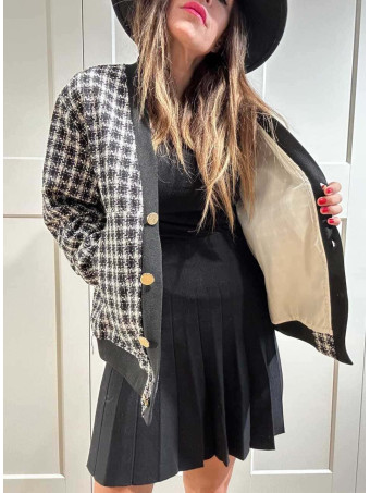 Chaqueta Tweed Pata de Gallo MONTRÉE Negro HEVE