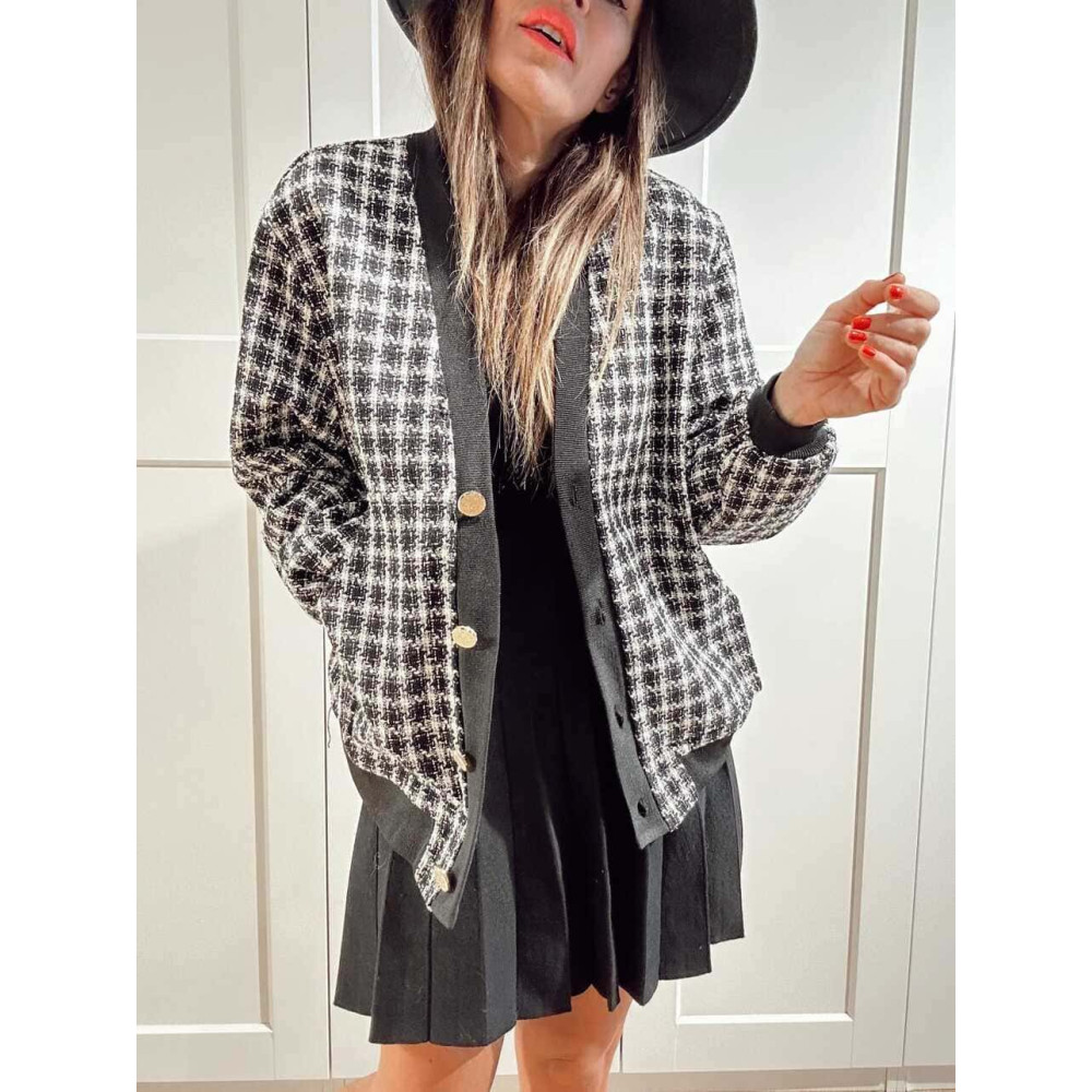 Chaqueta Tweed Pata de Gallo MONTRÉE Negro HEVE