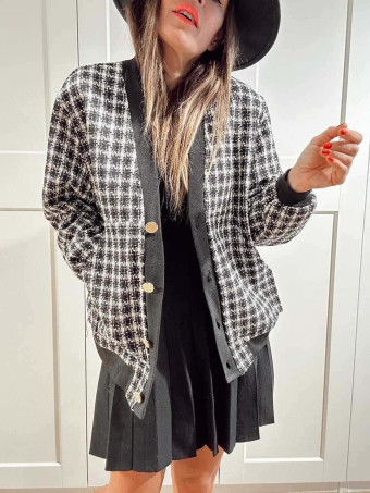 Chaqueta Tweed Pata de Gallo MONTRÉE Negro HEVE