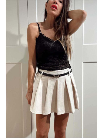 Falda Pantalón con Cinturón KLYTHER Beige HEVE