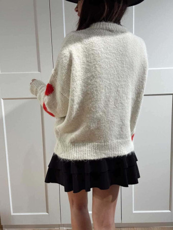 Jersey Oversize Corazones LOVYSSA Beige HEVE