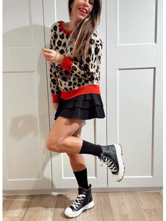 Punto Print Lazo en la Espalda TAGGER Camel/Rojo HEVE