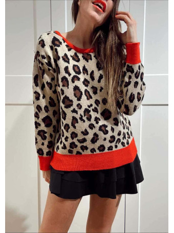 Punto Print Lazo en la Espalda TAGGER Camel/Rojo HEVE